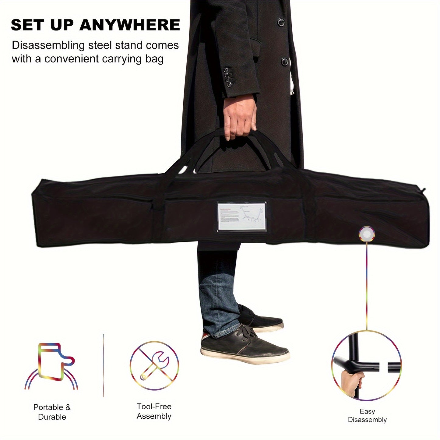 Premium Double Hammock with Steel Stand and Carry Bag