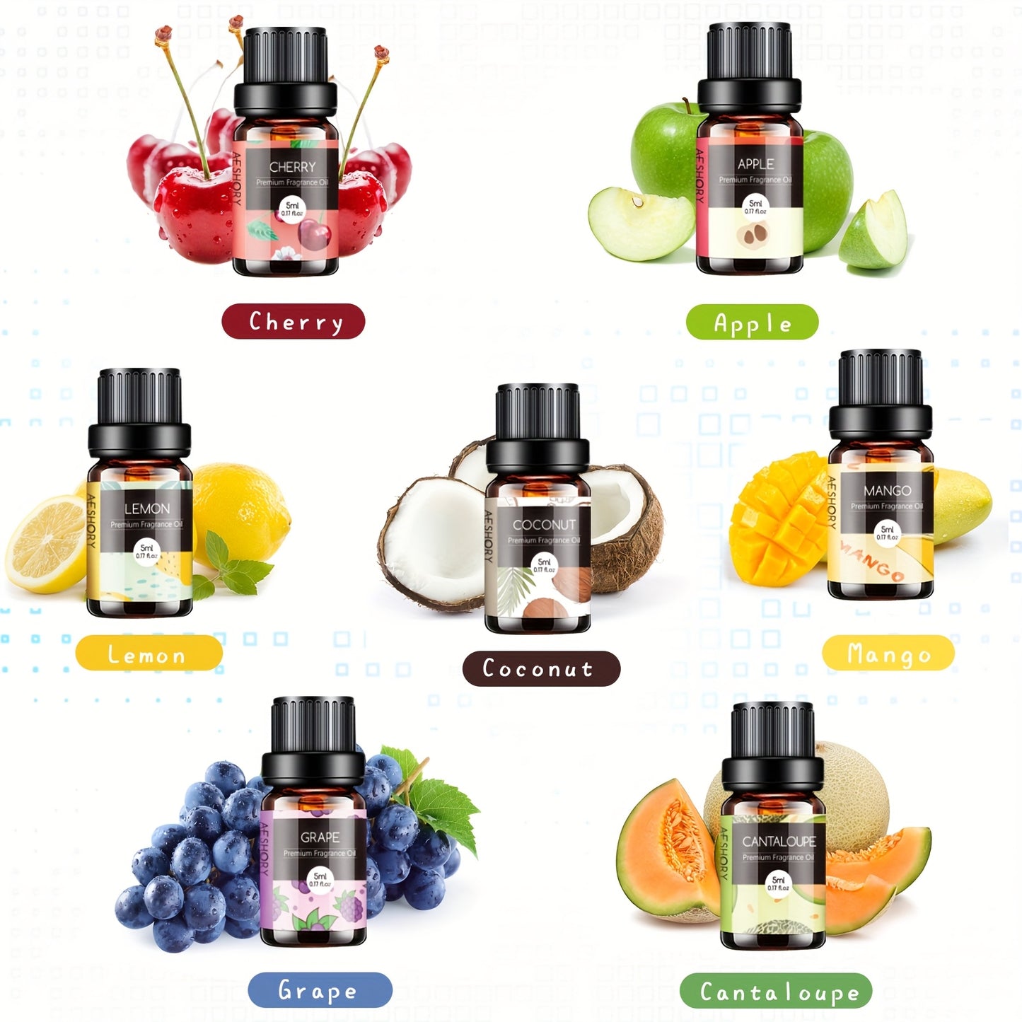 Fruity Essential Oils Set for Diffusers and Candle Making