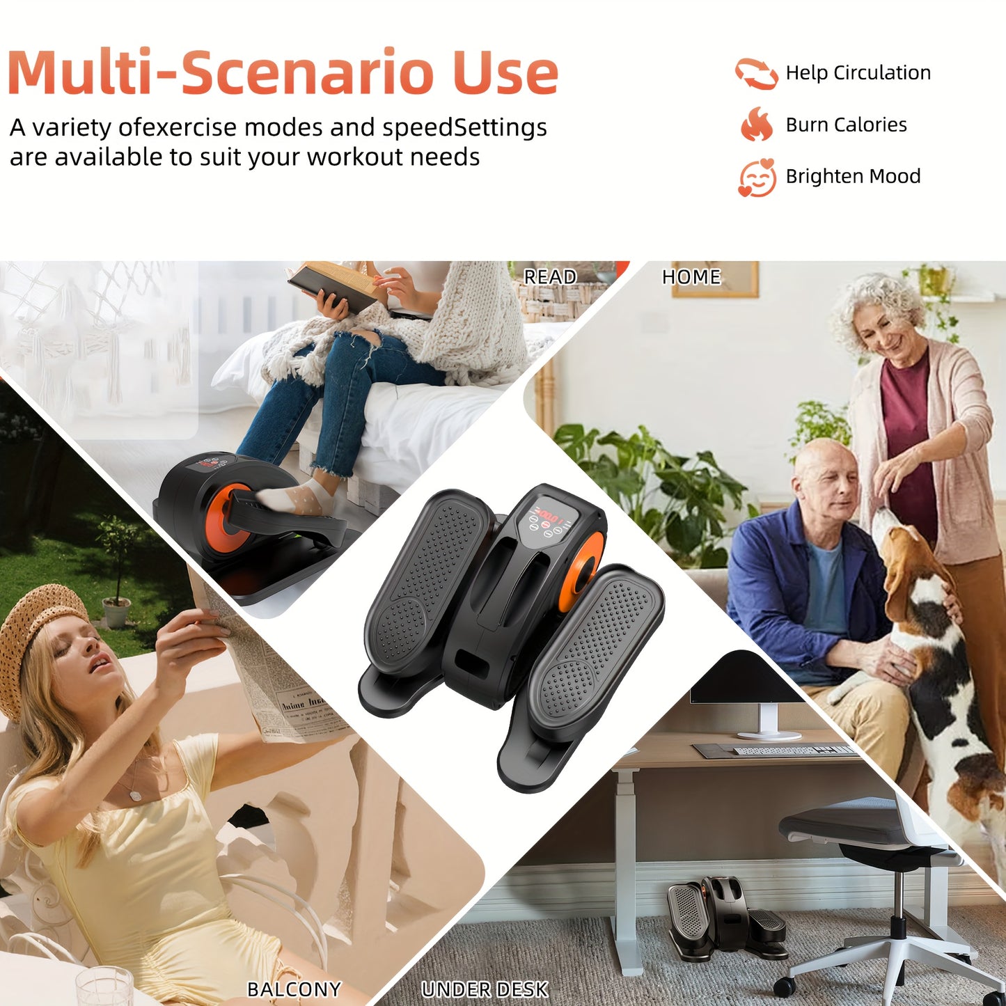 Portable Under Desk Elliptical Machine for Easy Home Workouts
