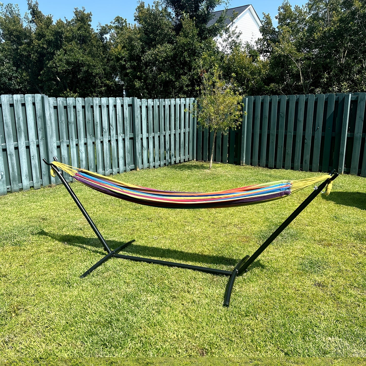 Premium Double Hammock with Steel Stand and Carry Bag