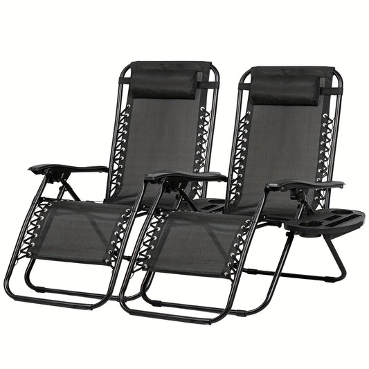 Adjustable Zero Gravity Lounge Chairs Set of Two