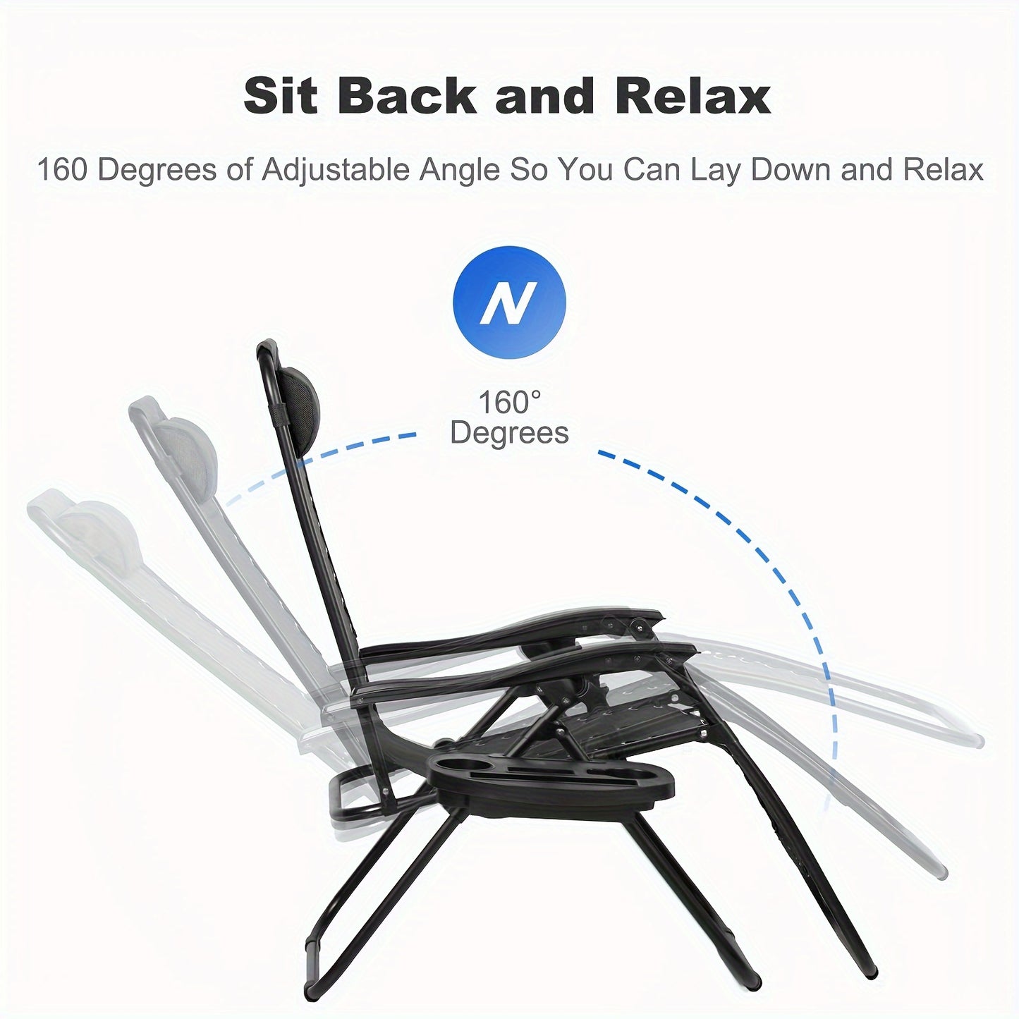 Adjustable Zero Gravity Lounge Chairs Set of Two