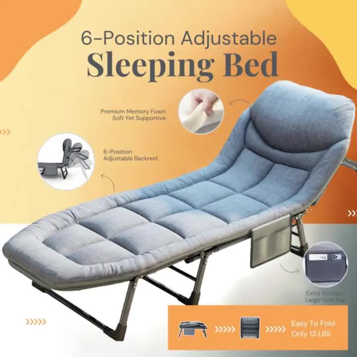 Comfortable Ergonomic Folding Bed for Relaxation and Napping