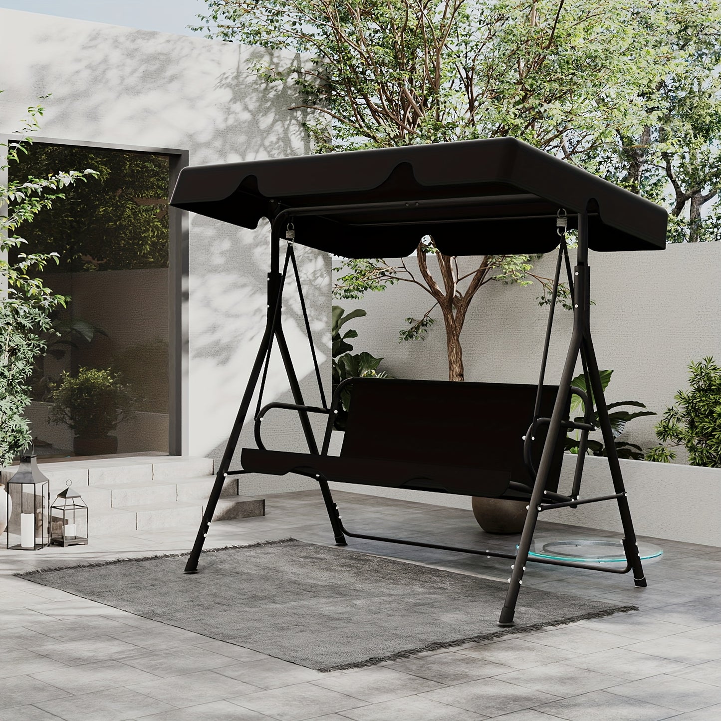 Outdoor Patio Swing With Canopy For Relaxation And Comfort