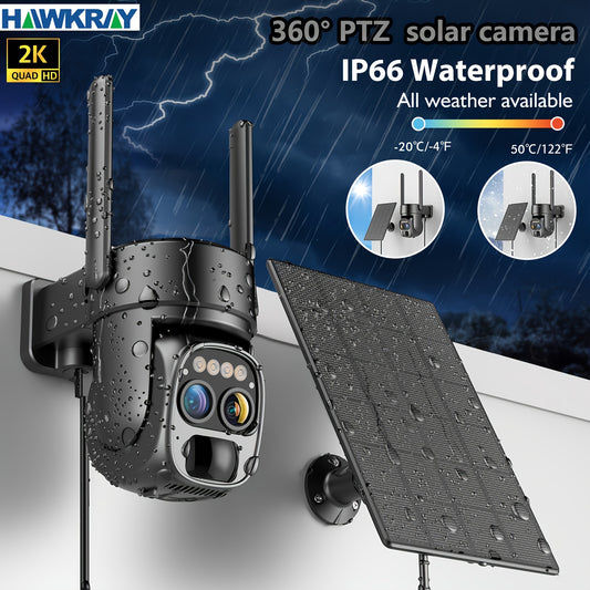 Hawkray 10x Zoom 360 Degree Solar Powered CCTV Camera