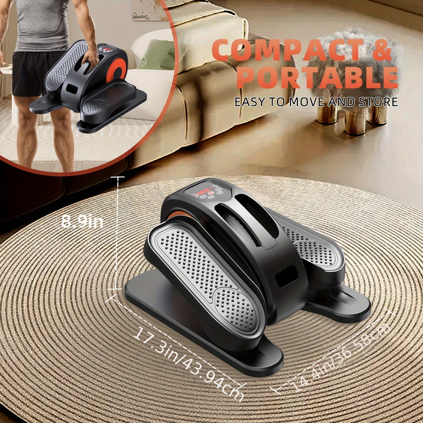 Portable Under Desk Elliptical Machine for Easy Home Workouts