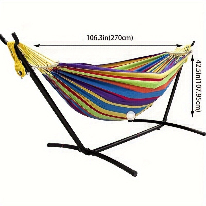 Premium Double Hammock with Steel Stand and Carry Bag