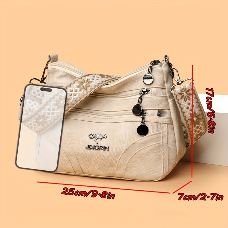 Perfect Lily Women's Vintage Bohemian Crossbody Bag for Everyday Use by Connie's Bargains, beige crossbody.