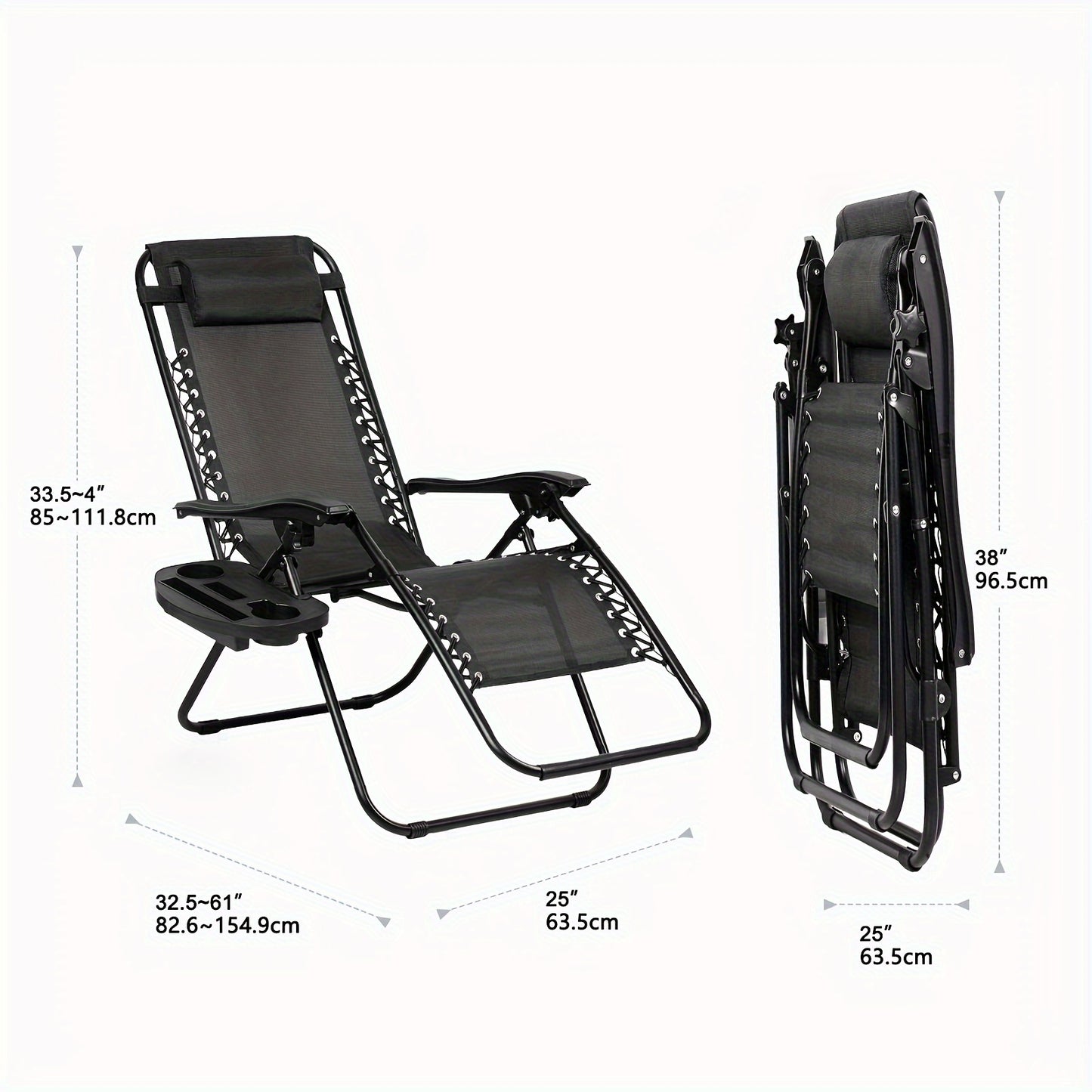 Adjustable Zero Gravity Lounge Chairs Set of Two