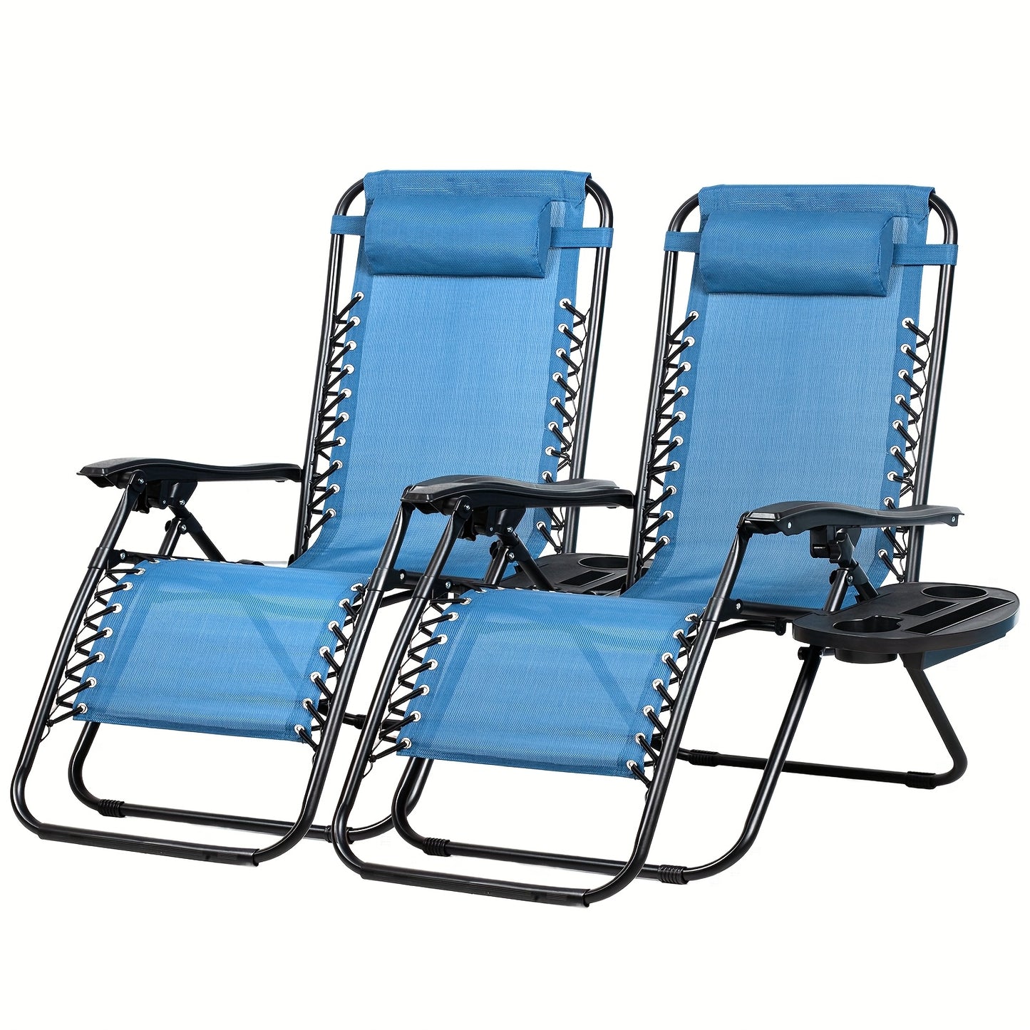Zero Gravity Adjustable Recliner Chairs Set with Cup Holder