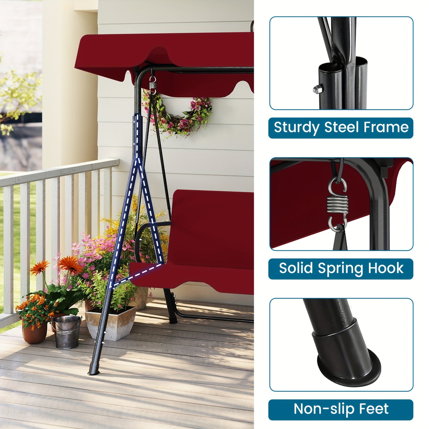 Outdoor Patio Swing With Canopy For Relaxation And Comfort