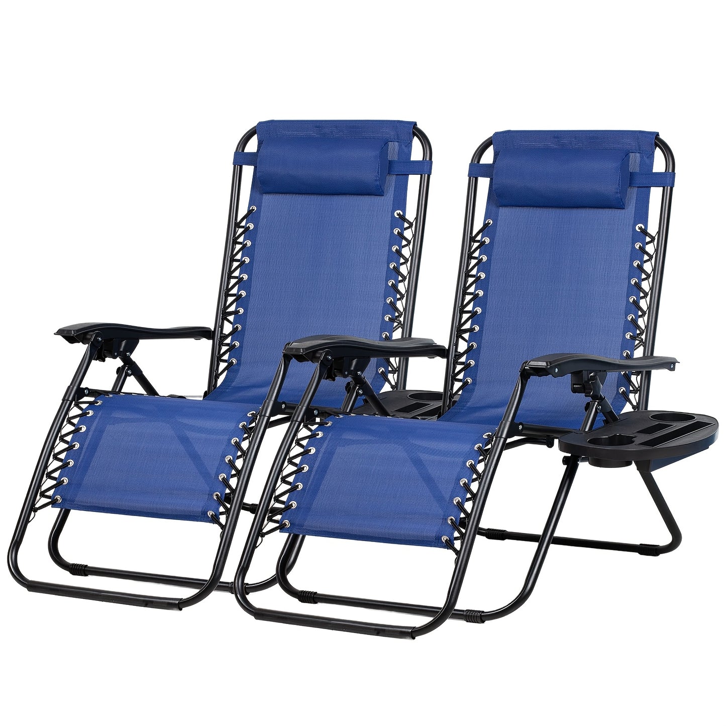Zero Gravity Adjustable Recliner Chairs Set with Cup Holder