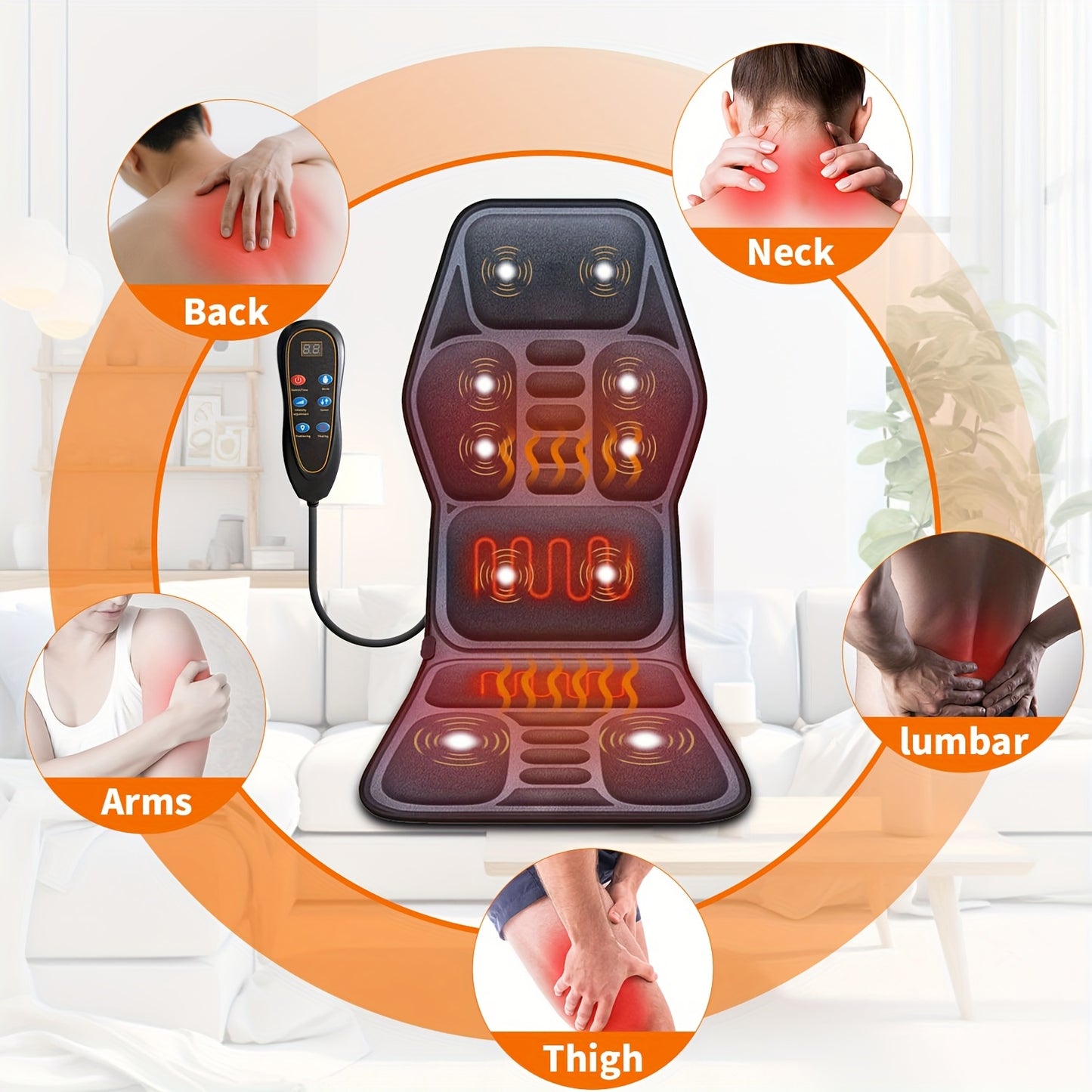 MASSTECK Full Body Massage Seat Cushion with Heat and Vibration