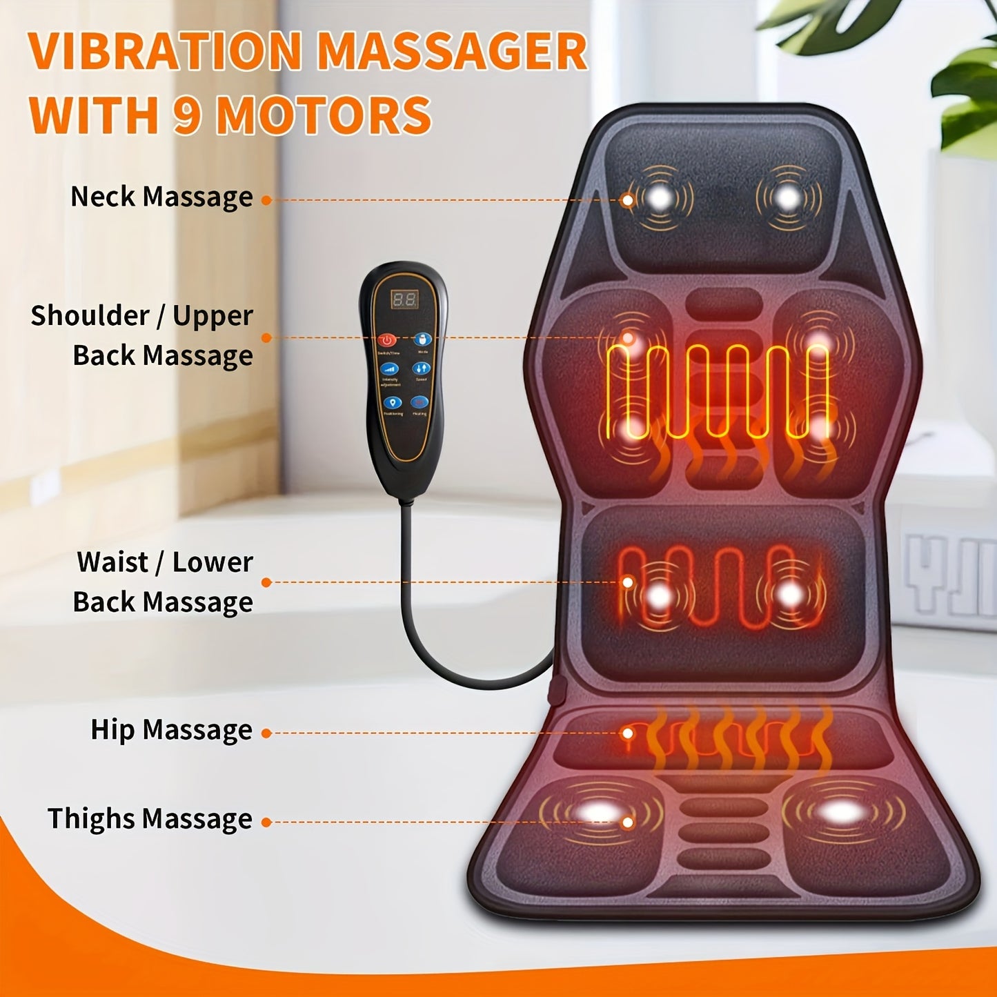 MASSTECK Full Body Massage Seat Cushion with Heat and Vibration