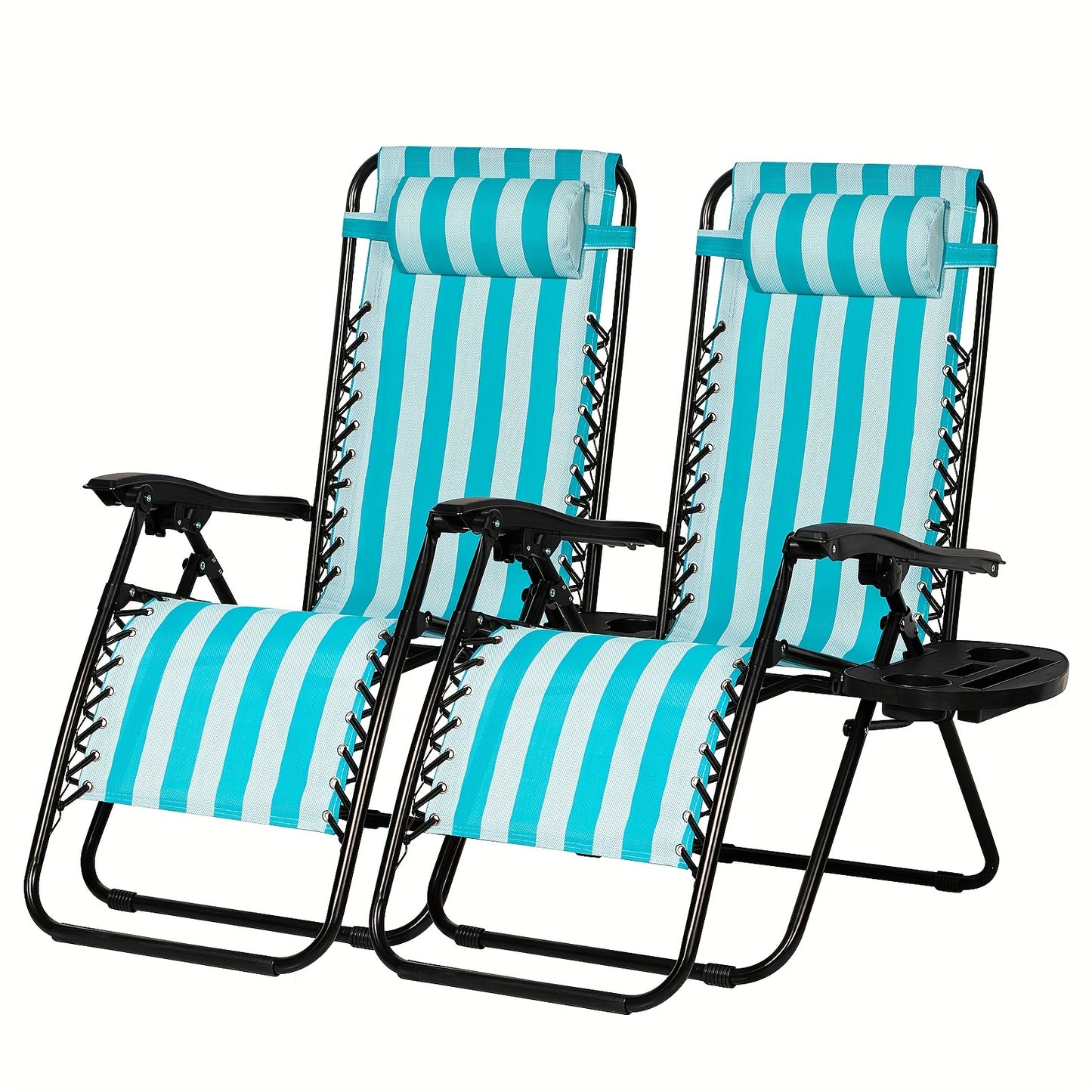 Zero Gravity Adjustable Recliner Chairs Set with Cup Holder