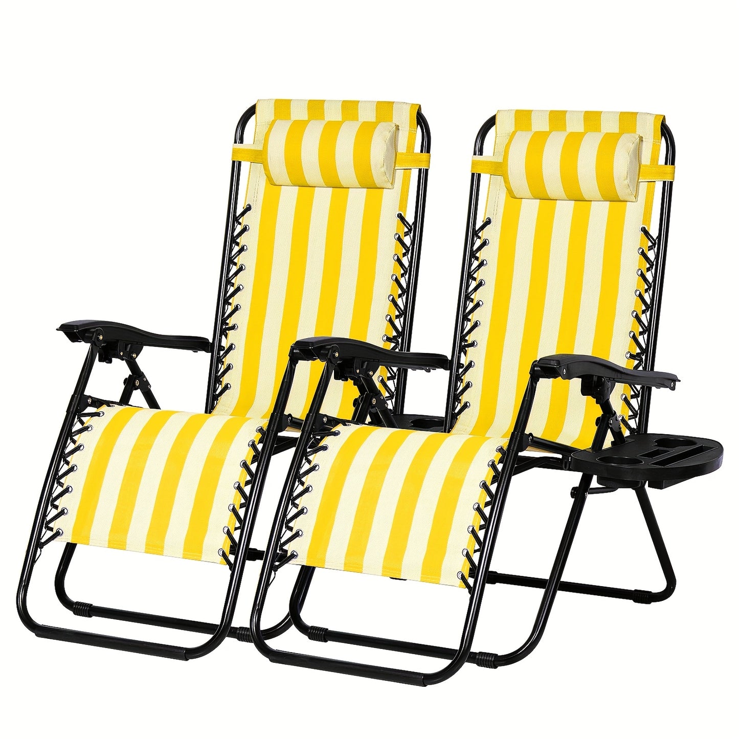 Zero Gravity Adjustable Recliner Chairs Set with Cup Holder