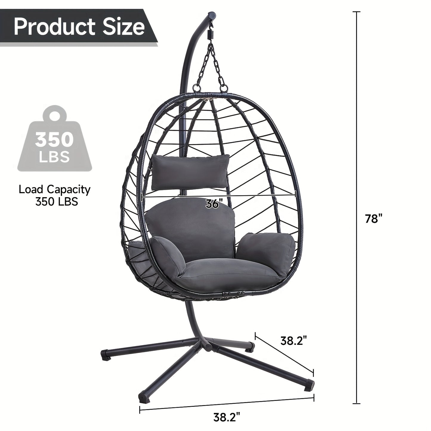 Hanging Egg Chair With Stand For Indoor And Outdoor Relaxation