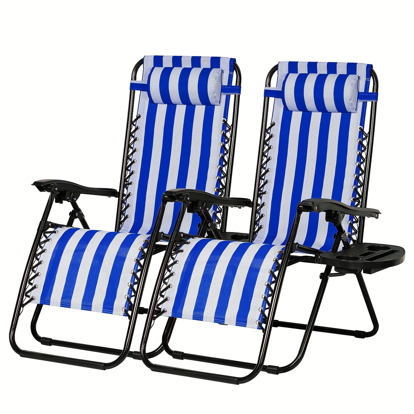 Zero Gravity Adjustable Recliner Chairs Set with Cup Holder