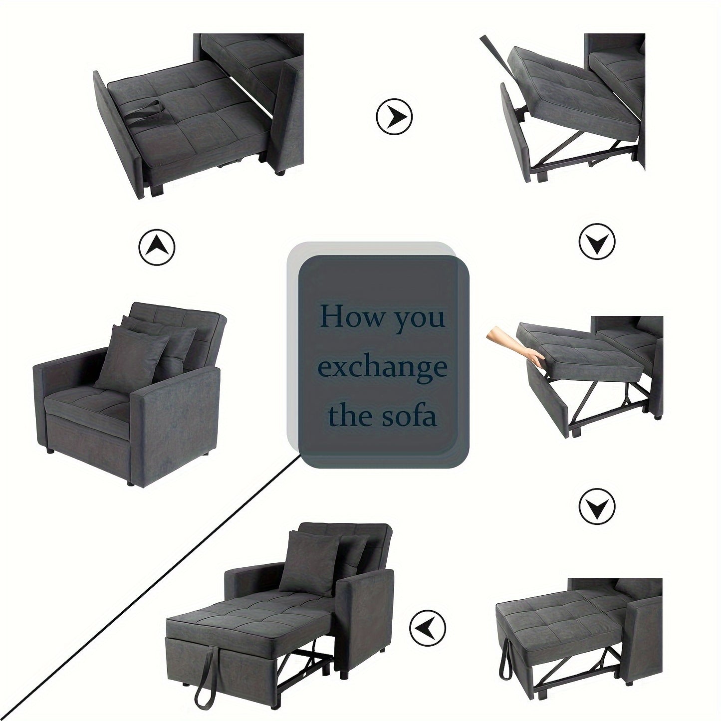 Convertible Sofa Bed Chair for Small Spaces and Lounging