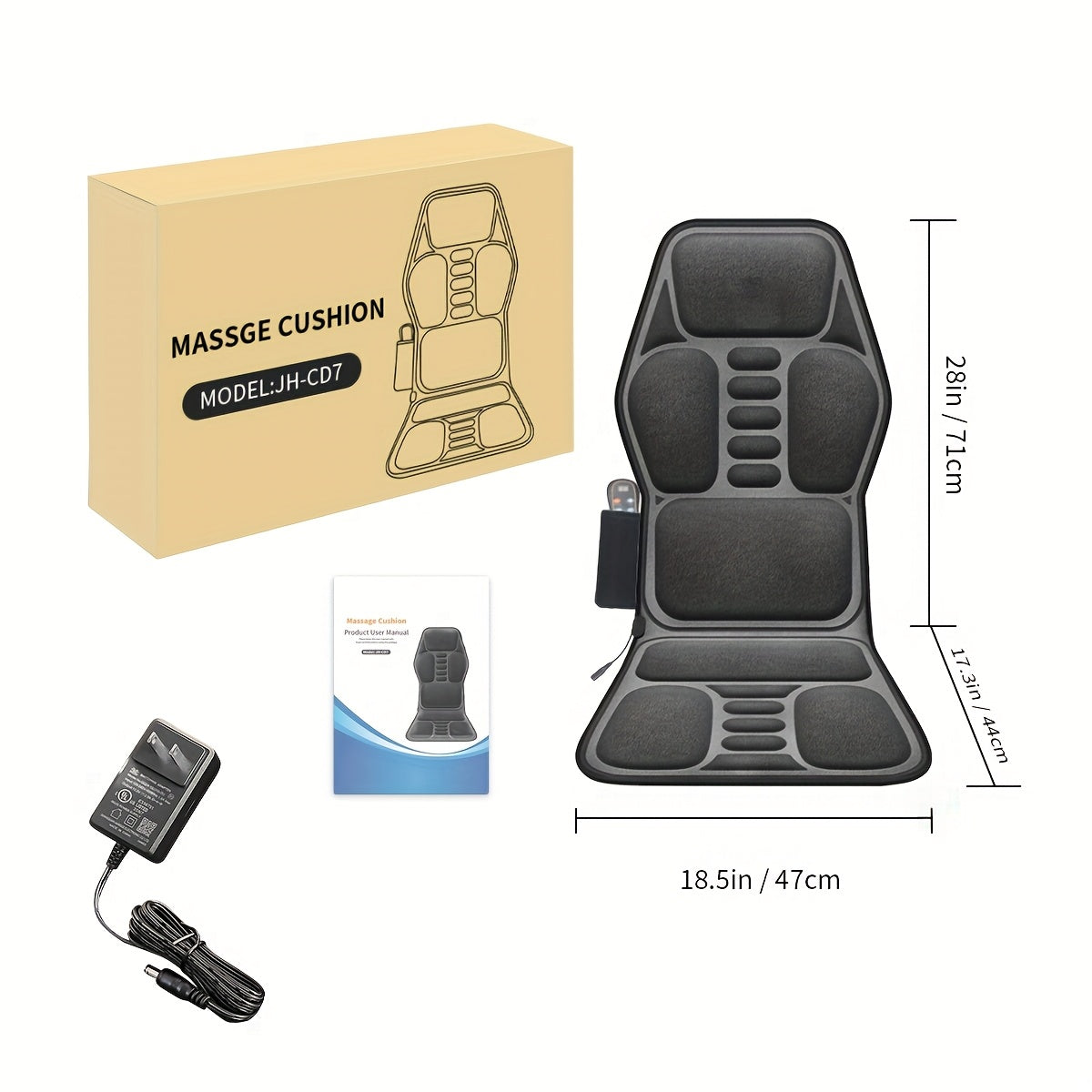 MASSTECK Full Body Massage Seat Cushion with Heat and Vibration
