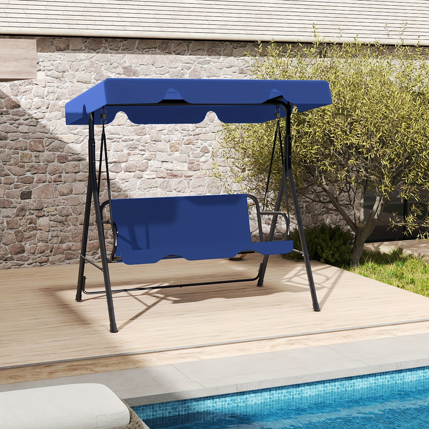 Outdoor Patio Swing With Canopy For Relaxation And Comfort