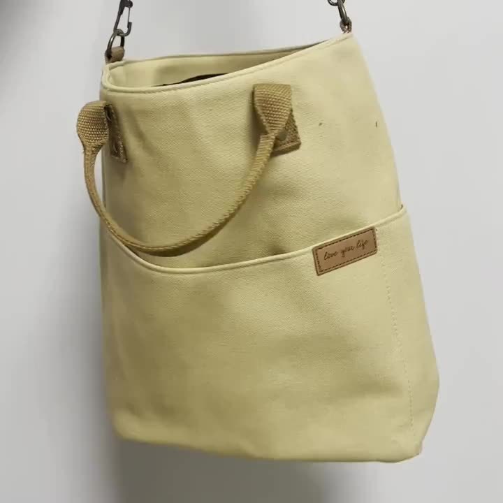 Nylon Tote Bag for Casual Students with Zipper Closure