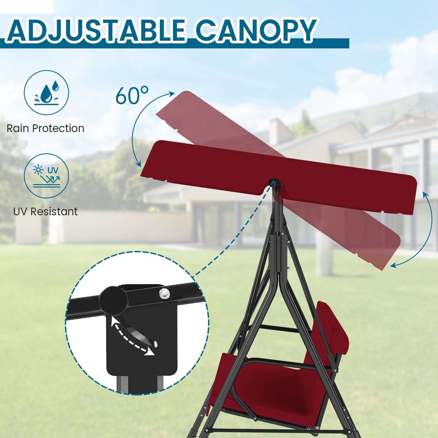 Outdoor Patio Swing With Canopy For Relaxation And Comfort
