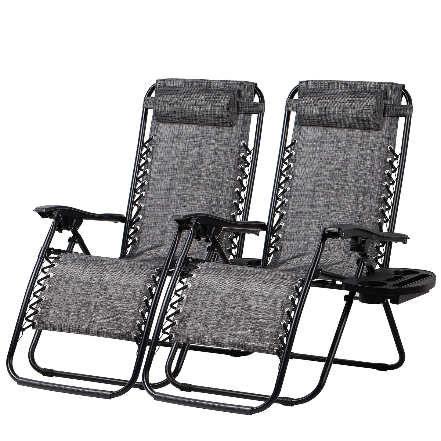 Zero Gravity Adjustable Recliner Chairs Set with Cup Holder