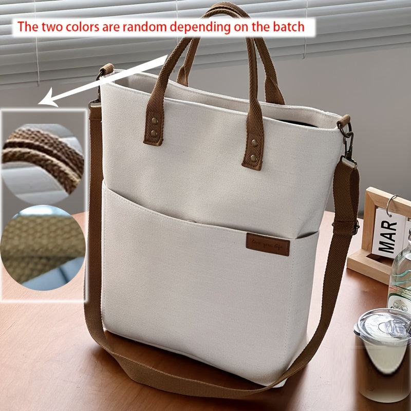 Nylon Tote Bag for Casual Students with Zipper Closure