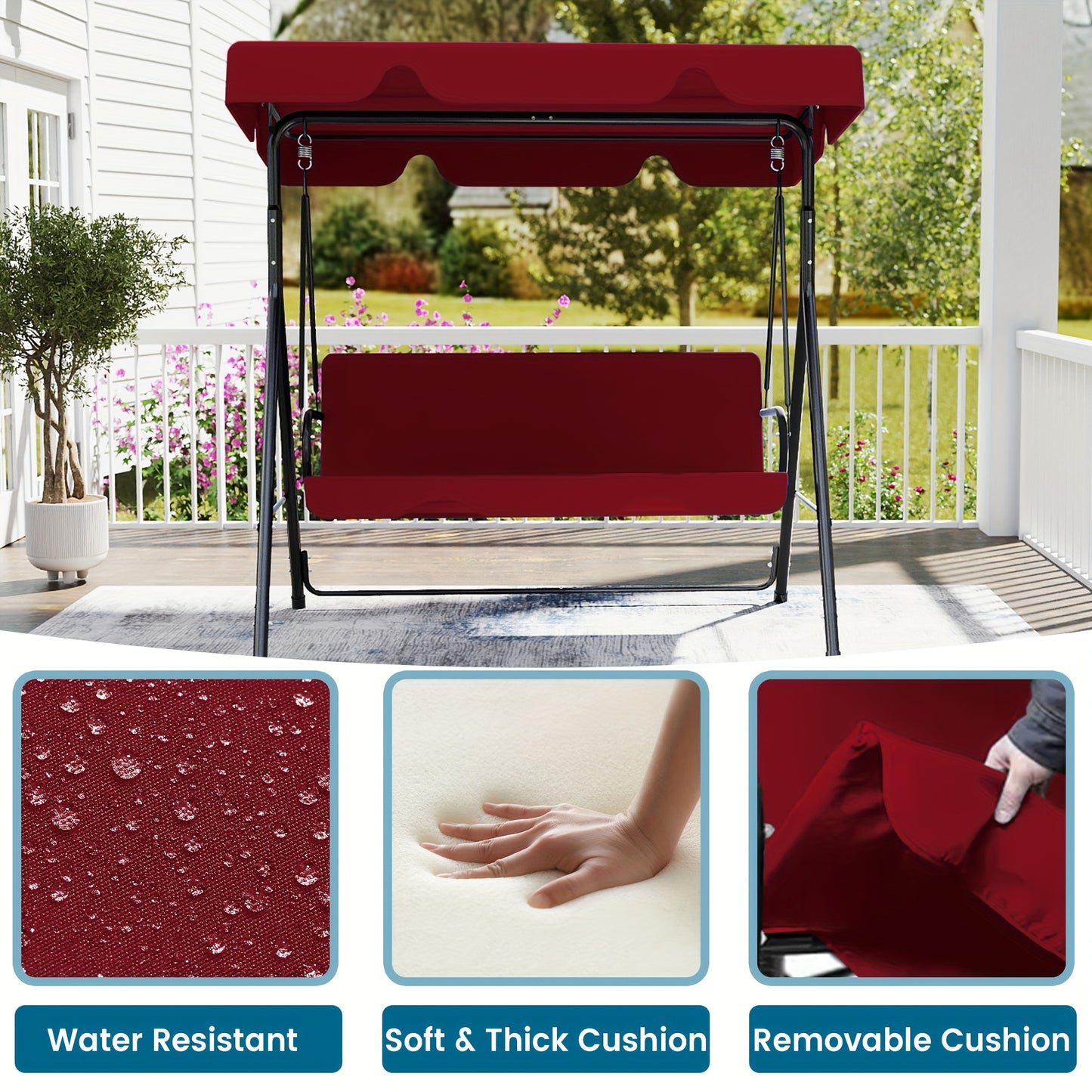 Outdoor Patio Swing With Canopy For Relaxation And Comfort