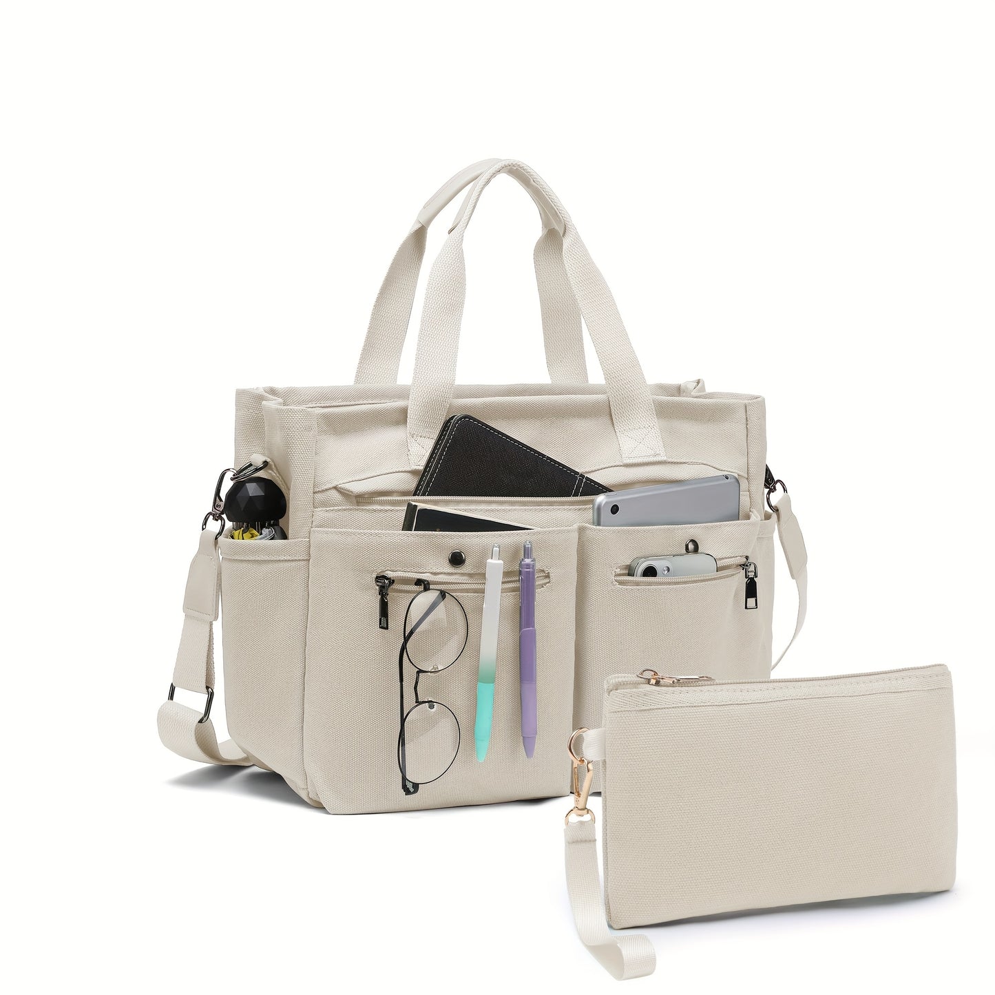 Women's Canvas Handbags Set for Work Travel and Daily Use