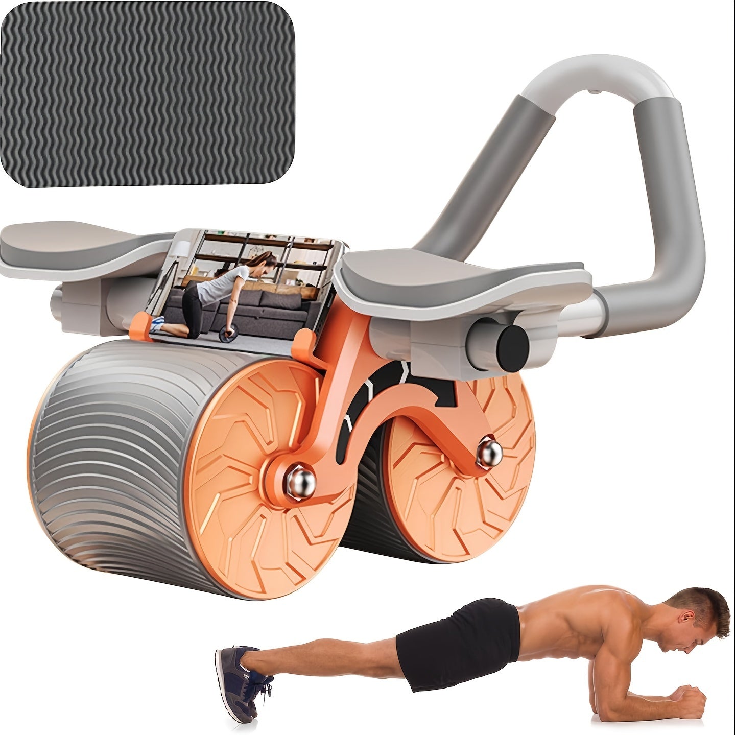 Smart Ab Wheel with Timer and Phone Holder for Workouts